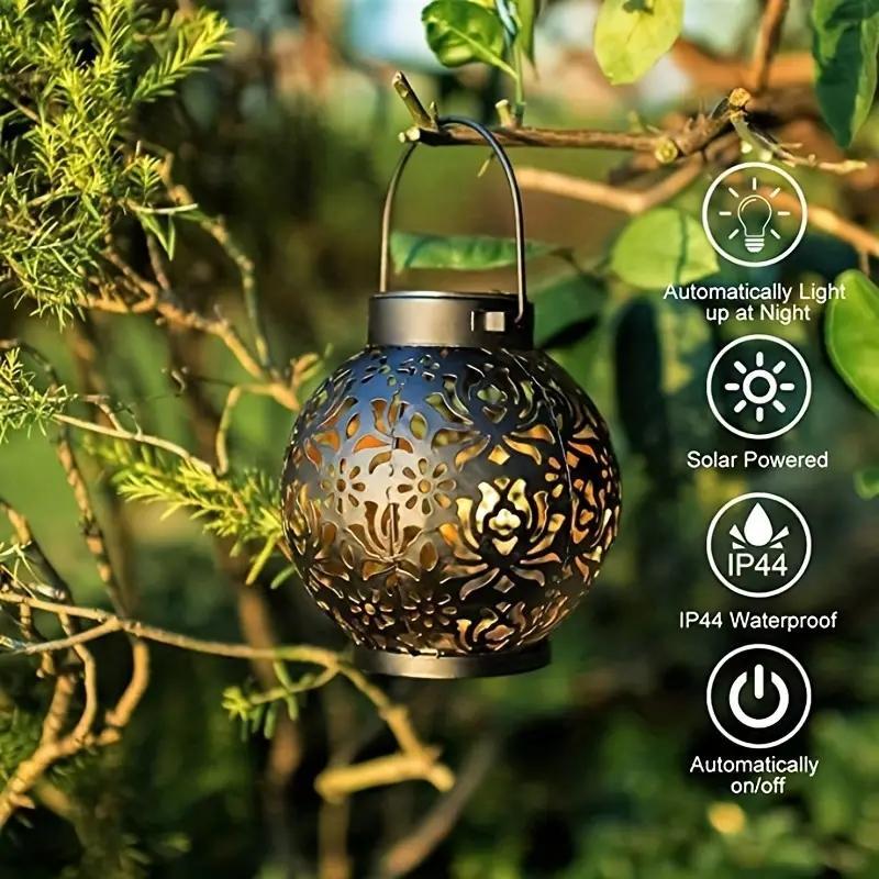 Moonval Solar Hanging Lantern, IP44 Outdoor LED Light with Automatic Dusk Sensor