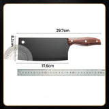 Moonval Forged Meat Cleaver, Heat-Treated Carbon Steel Kitchen Knife with Wood Handle