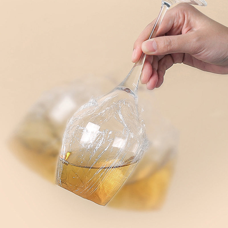 Moonval Plastic Wrap Dispenser with Cutter, Refillable Cling Film Storage Box