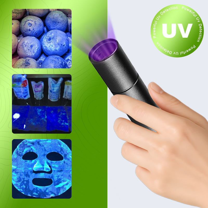 Moonval 365nm UV Black Light Flashlight, Compact Produce Inspection Torch