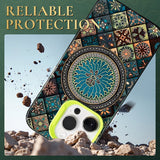 Moonval Mandala Phone Case, Vibrant Protective Shockproof Cover for iPhone & Android