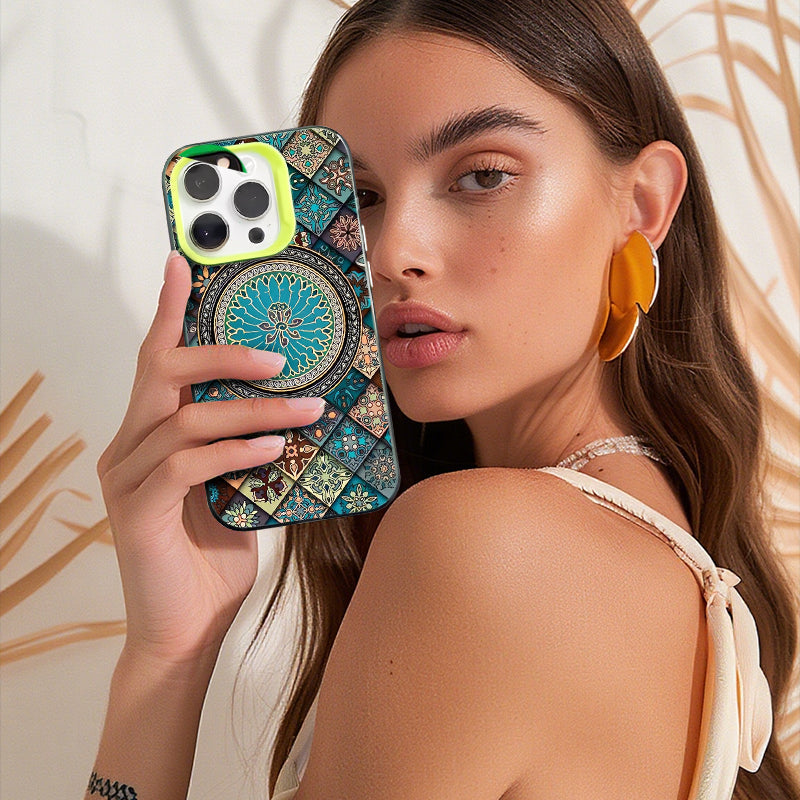 Moonval Mandala Phone Case, Vibrant Protective Shockproof Cover for iPhone & Android