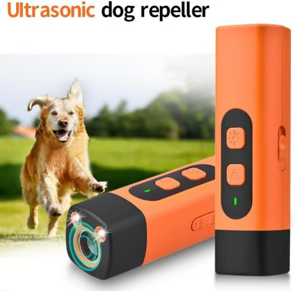 Moonval Ultrasonic Dog Repeller, 3-Frequency Handheld Deterrent with Dual LED Lights
