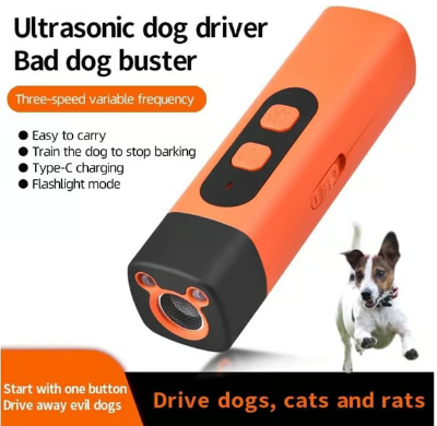 Moonval Ultrasonic Dog Repeller, 3-Frequency Handheld Deterrent with Dual LED Lights