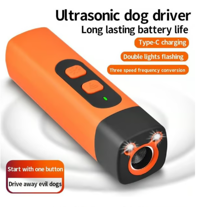 Moonval Ultrasonic Dog Repeller, 3-Frequency Handheld Deterrent with Dual LED Lights