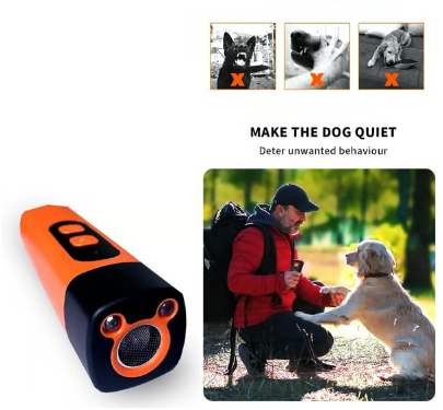 Moonval Ultrasonic Dog Repeller, 3-Frequency Handheld Deterrent with Dual LED Lights