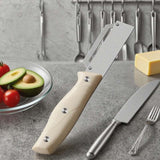 Moonval Multi-Function Vegetable Peeler, Stainless Steel Peeling Tool with Ergonomic Wooden Handle