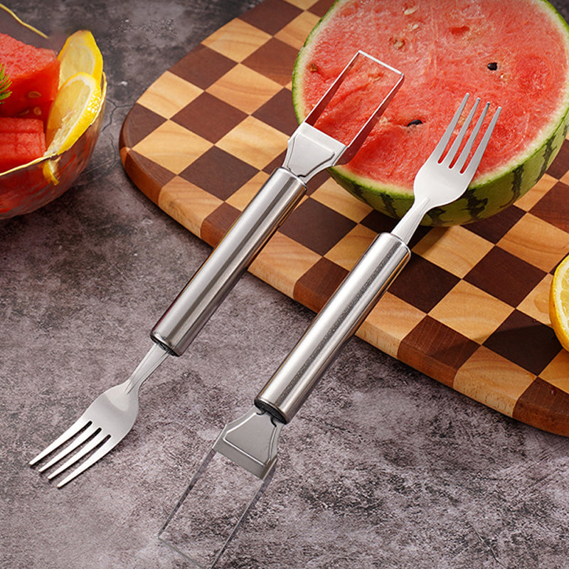 Moonval 2-in-1 Stainless Steel Fruit Cutter, Multifunction Fruit Slicer & Corer for Kitchen Prep