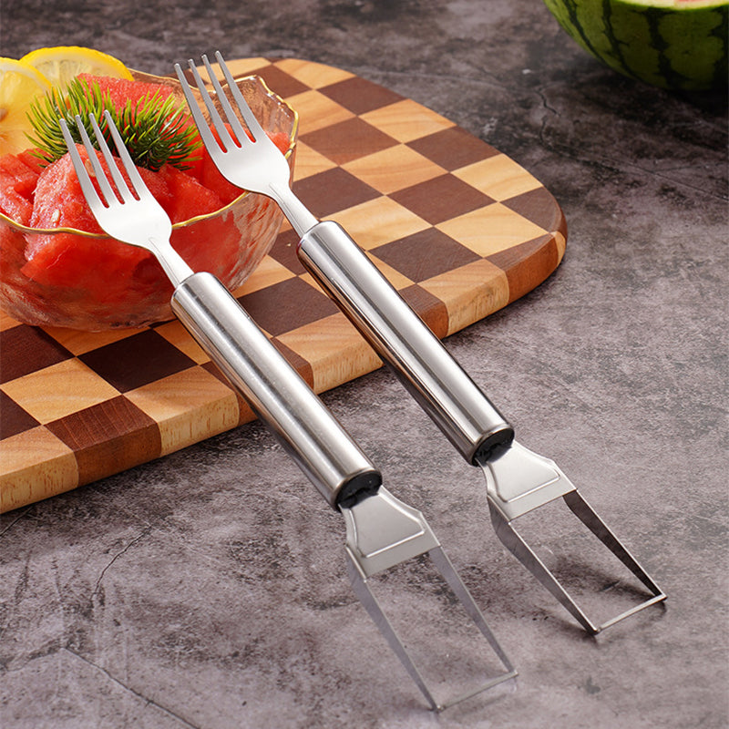Moonval 2-in-1 Stainless Steel Fruit Cutter, Multifunction Fruit Slicer & Corer for Kitchen Prep