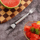 Moonval 2-in-1 Stainless Steel Fruit Cutter, Multifunction Fruit Slicer & Corer for Kitchen Prep