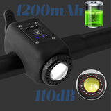 Moonval Bike Headlight with Horn, USB Rechargeable Waterproof Bicycle Light & Remote Control