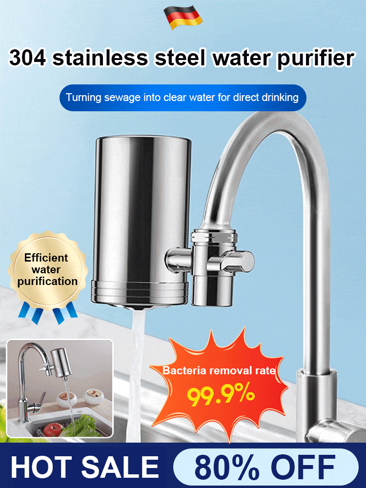 Moonval Stainless Steel Faucet Cleaner, Drill-Free Household Tap Cleaning & Rinsing Attachment