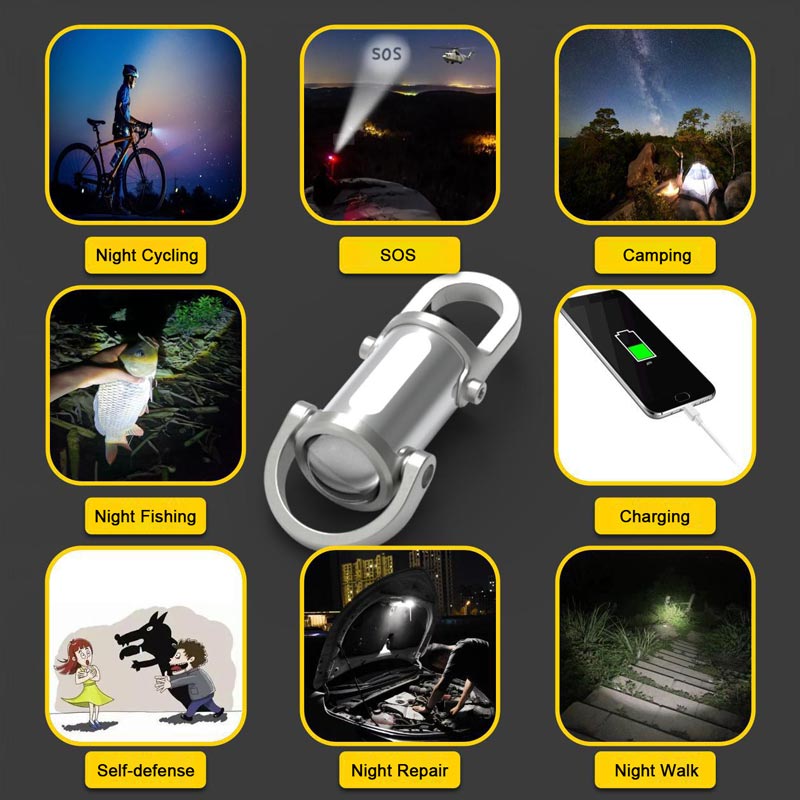 Moonval Mini Keychain Flashlight, 1200LM Super Bright Waterproof LED Pocket Torch