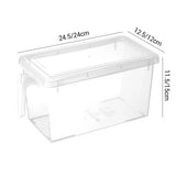 Moonval Transparent Food Storage Container with Lid, Stackable Fridge Organizer with Handle