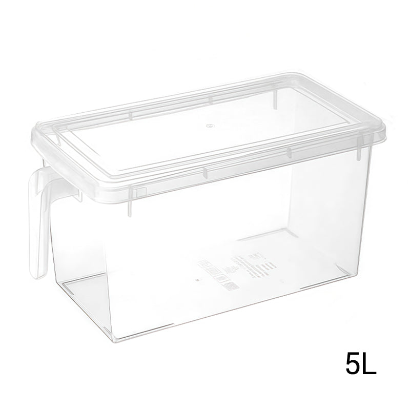 Moonval Transparent Food Storage Container with Lid, Stackable Fridge Organizer with Handle