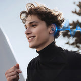 Moonval Bluetooth Translator Earbuds, Open-Ear Clip-On Headphones with Display Case