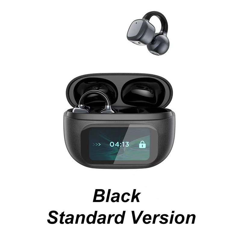 Moonval Bluetooth Translator Earbuds, Open-Ear Clip-On Headphones with Display Case
