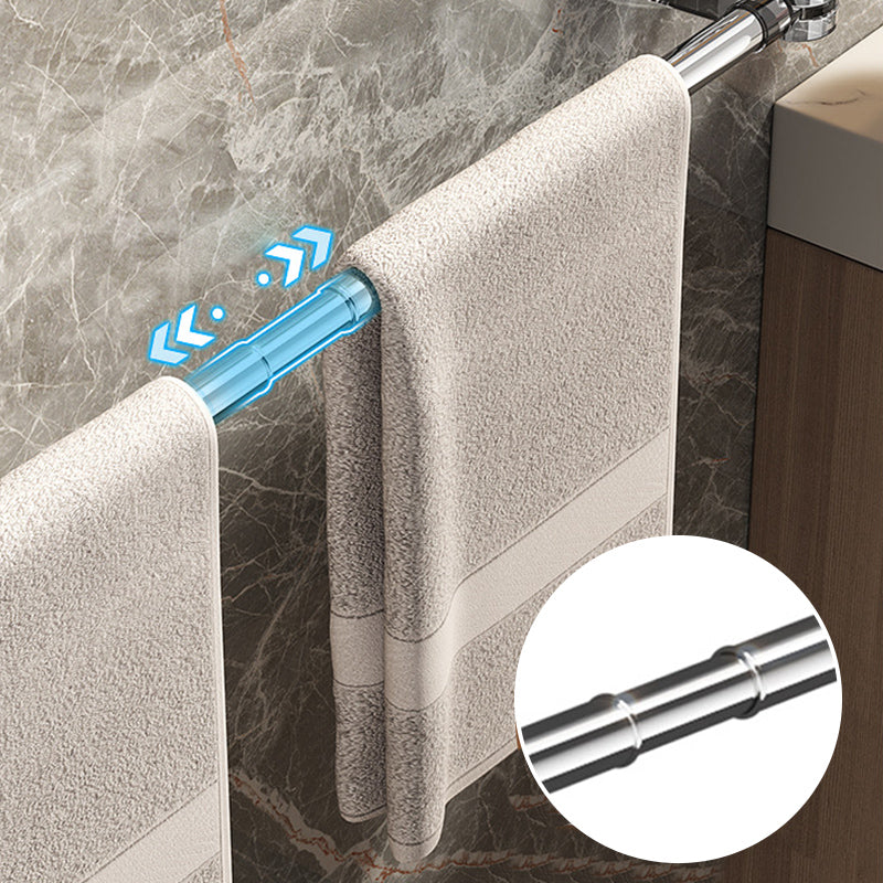 Moonval Adjustable Suction Cup Towel Bar, Drill-Free Wall-Mounted Towel Holder for Bathroom & Kitchen