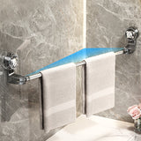 Moonval Adjustable Suction Cup Towel Bar, Drill-Free Wall-Mounted Towel Holder for Bathroom & Kitchen