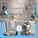 Moonval Adjustable Suction Cup Towel Bar, Drill-Free Wall-Mounted Towel Holder for Bathroom & Kitchen