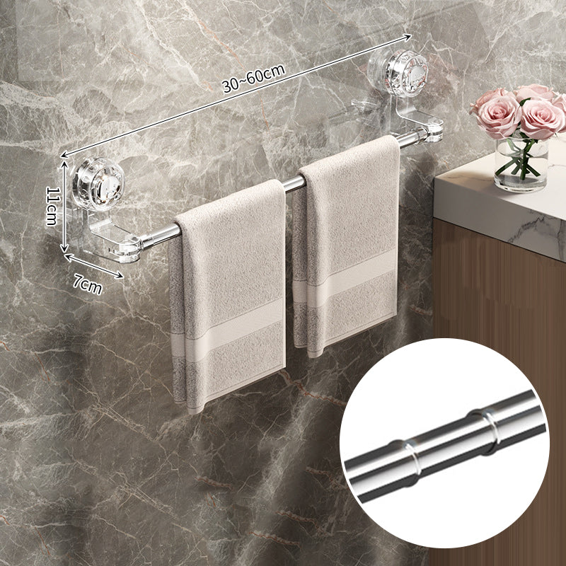 Moonval Adjustable Suction Cup Towel Bar, Drill-Free Wall-Mounted Towel Holder for Bathroom & Kitchen