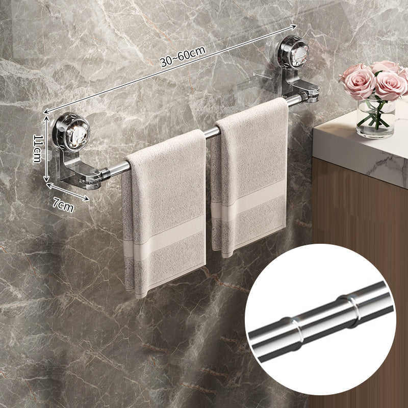 Moonval Adjustable Suction Cup Towel Bar, Drill-Free Wall-Mounted Towel Holder for Bathroom & Kitchen