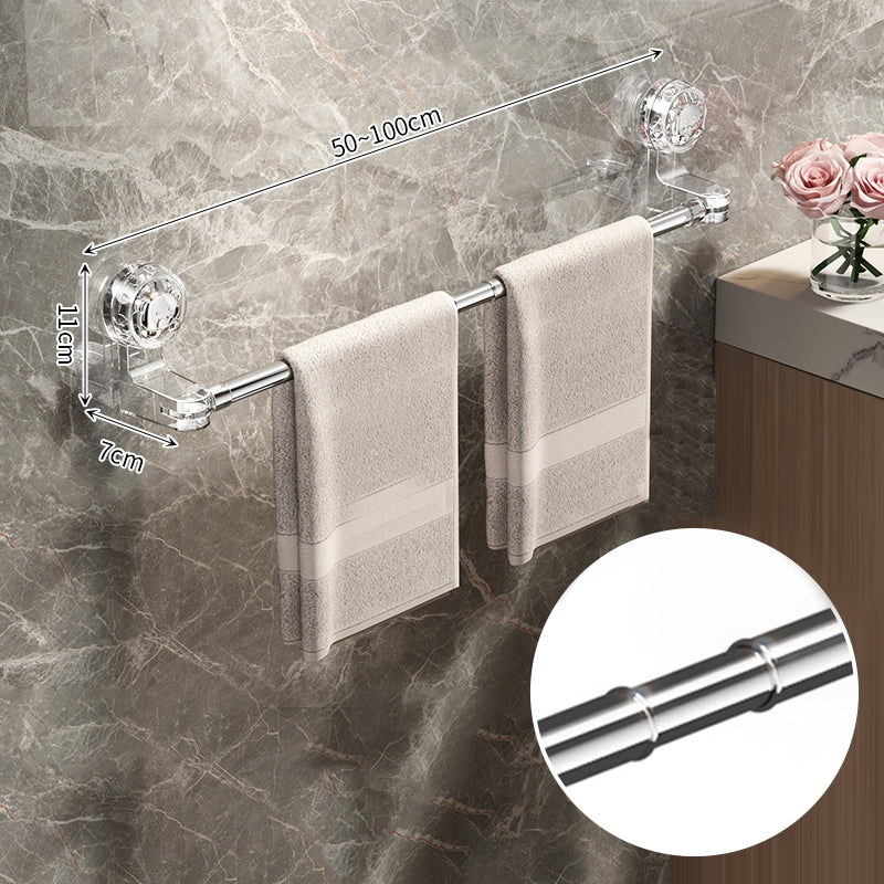Moonval Adjustable Suction Cup Towel Bar, Drill-Free Wall-Mounted Towel Holder for Bathroom & Kitchen
