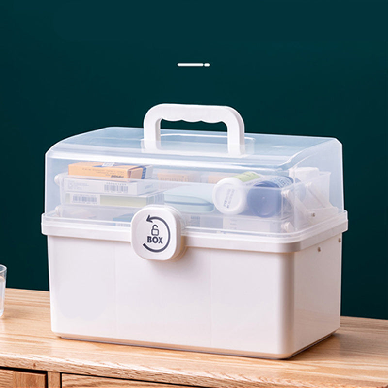 Moonval Multi-Tier Medicine Storage Box, Large Capacity Portable First Aid Organizer