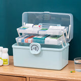 Moonval Multi-Tier Medicine Storage Box, Large Capacity Portable First Aid Organizer
