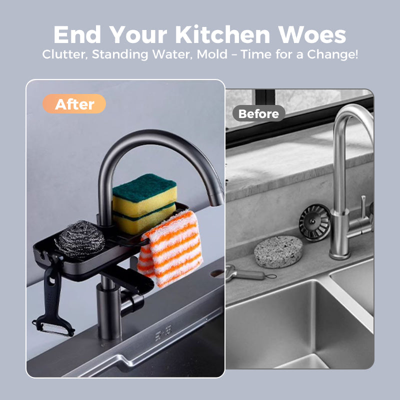 Moonval Sink Drying Rack, Over-the-Sink Dish Drainer with Faucet Stand for Kitchen Organization