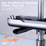 Moonval Sink Drying Rack, Over-the-Sink Dish Drainer with Faucet Stand for Kitchen Organization