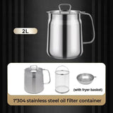 Moonval 2-in-1 Oil Strainer Pot, 304 Stainless Steel Filter and Storage Container