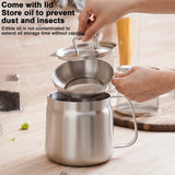 Moonval 2-in-1 Oil Strainer Pot, 304 Stainless Steel Filter and Storage Container
