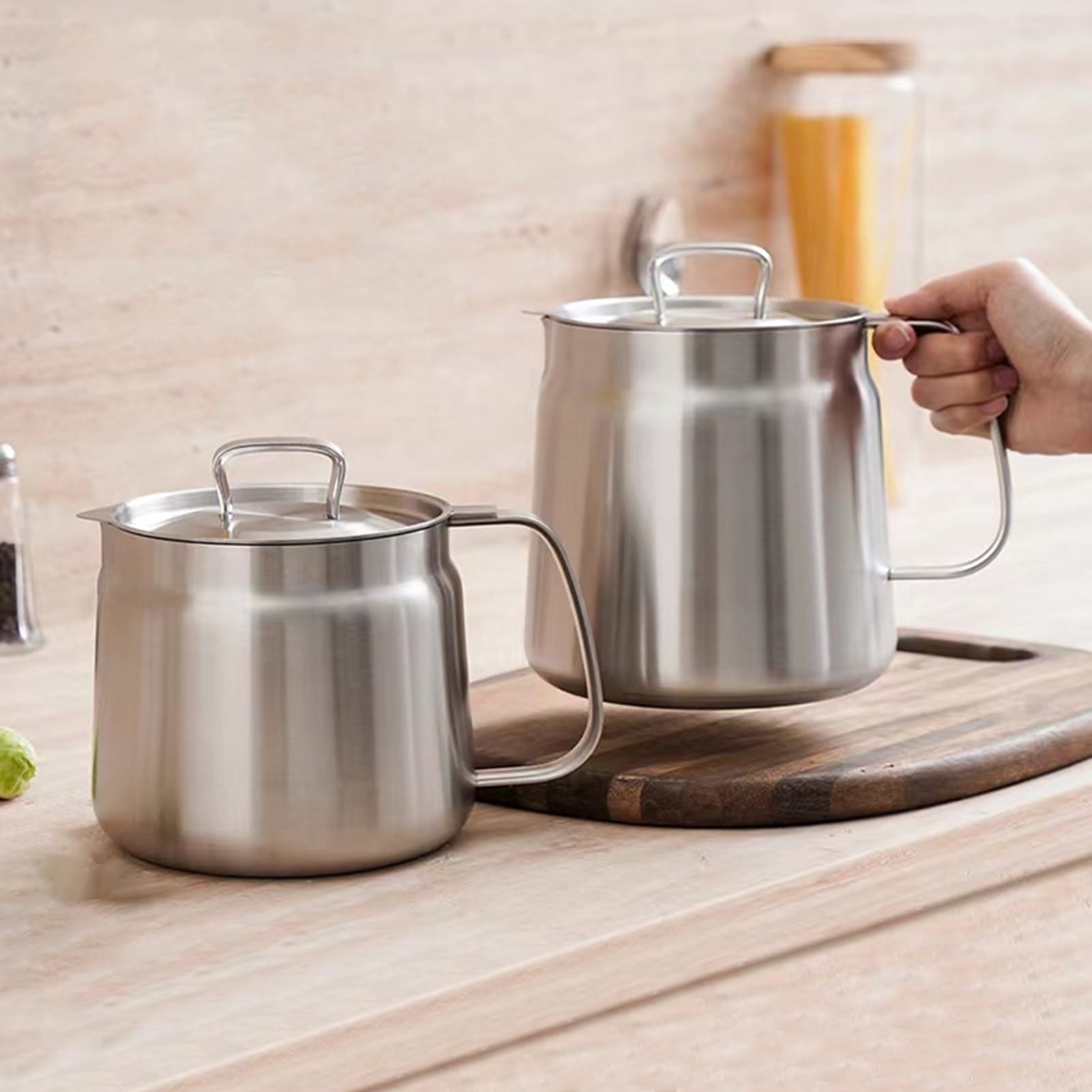 Moonval 2-in-1 Oil Strainer Pot, 304 Stainless Steel Filter and Storage Container