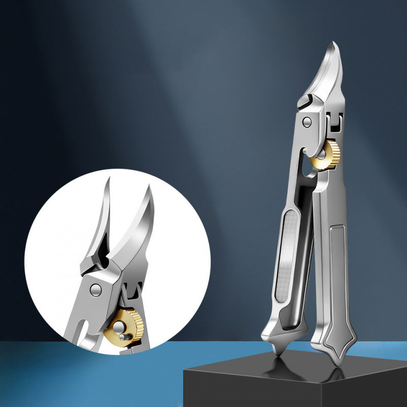 Moonval Wide-Jaw Nail Clipper, Stainless Steel Curved Cutter with Adjustable Opening