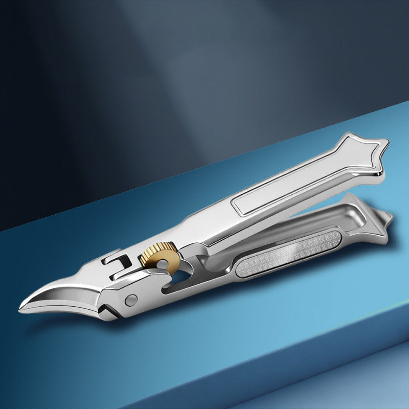 Moonval Wide-Jaw Nail Clipper, Stainless Steel Curved Cutter with Adjustable Opening