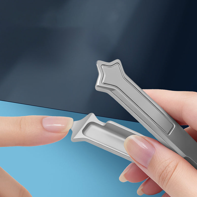 Moonval Wide-Jaw Nail Clipper, Stainless Steel Curved Cutter with Adjustable Opening