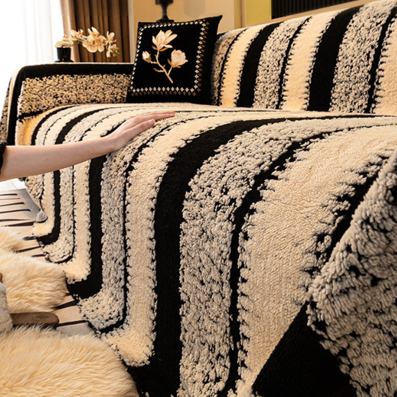 Moonval Sofa Cover, Soft Velvet Non-Slip Furniture Protector for Couches & Loveseats