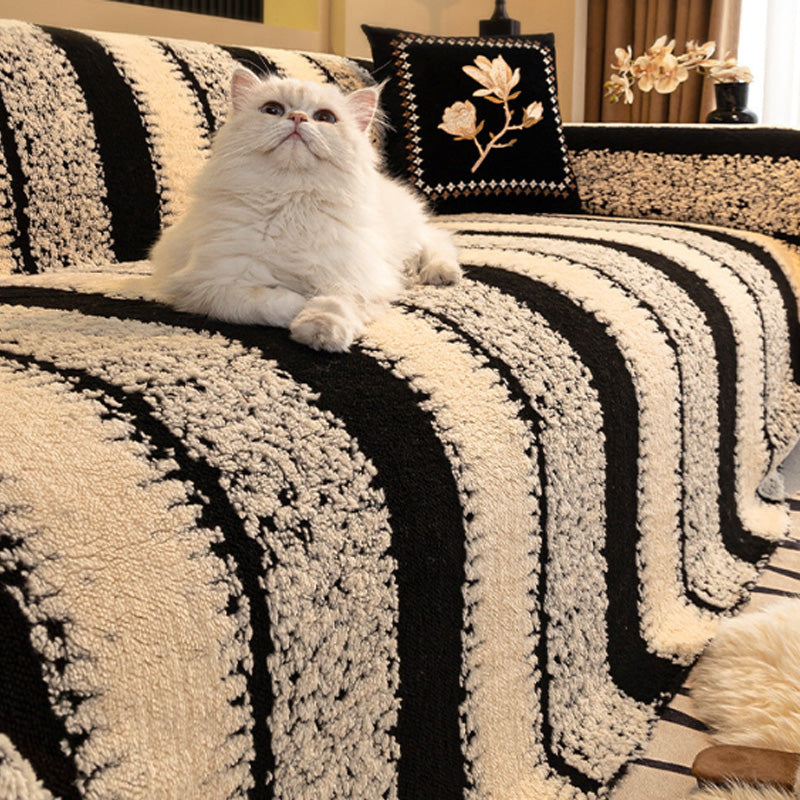 Moonval Sofa Cover, Soft Velvet Non-Slip Furniture Protector for Couches & Loveseats