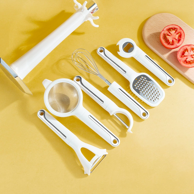 Moonval 7-Piece Kitchen Utensil Set, Heat-Resistant Silicone Cooking Tools with Holder