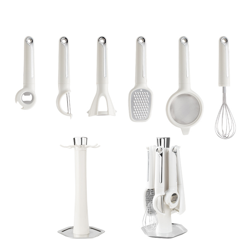 Moonval 7-Piece Kitchen Utensil Set, Heat-Resistant Silicone Cooking Tools with Holder