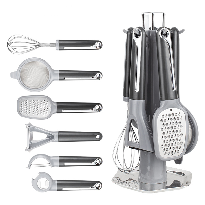 Moonval 7-Piece Kitchen Utensil Set, Heat-Resistant Silicone Cooking Tools with Holder