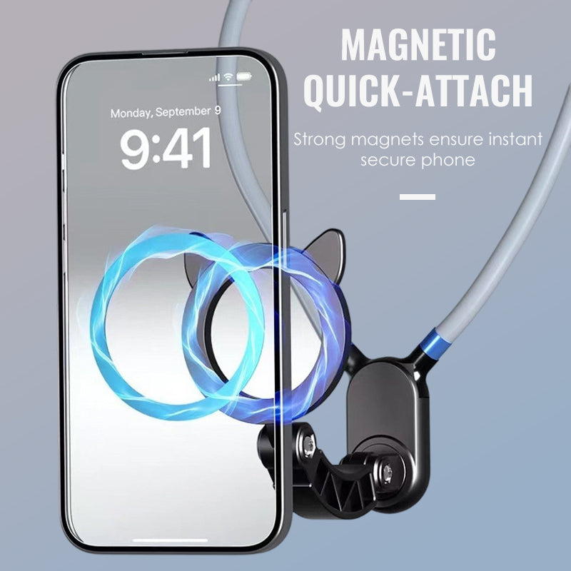 Moonval Magnetic Neck Phone Holder, Hands-Free Flexible Mount for Smartphones
