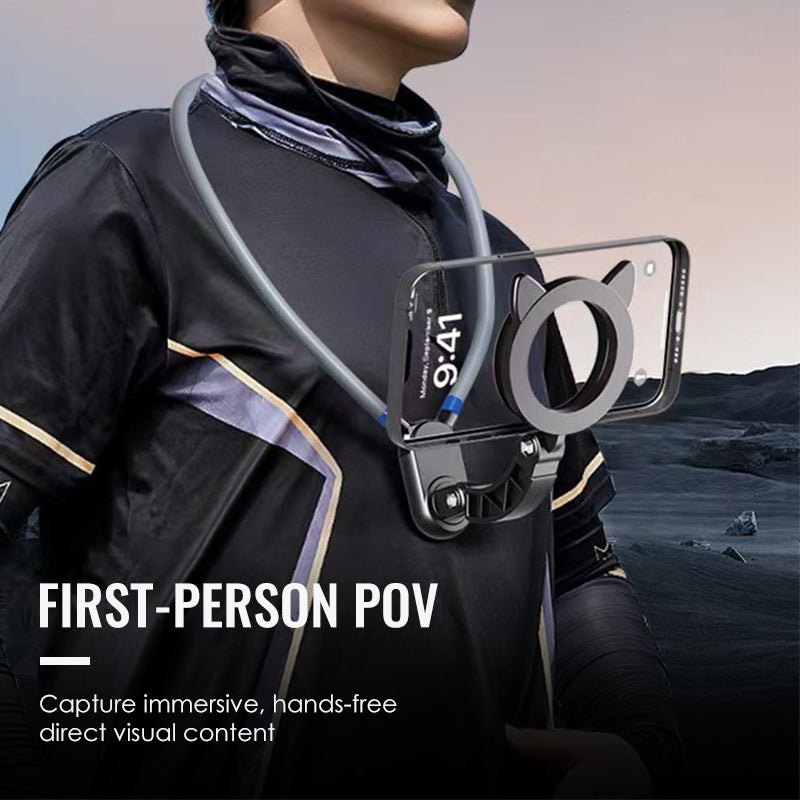 Moonval Magnetic Neck Phone Holder, Hands-Free Flexible Mount for Smartphones