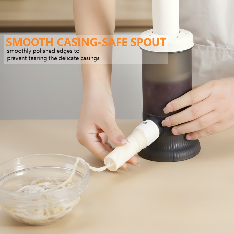 Moonval Manual Sausage Stuffer, Food-Grade Sausage Maker with 4 Filling Tubes