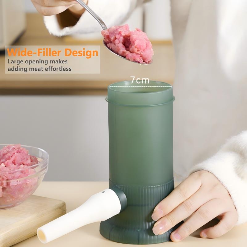 Moonval Manual Sausage Stuffer, Food-Grade Sausage Maker with 4 Filling Tubes