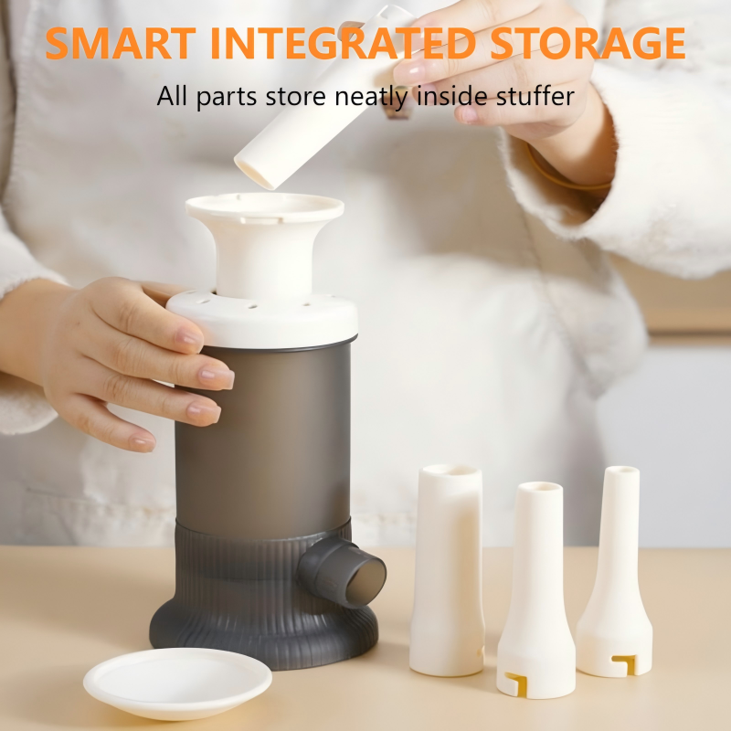 Moonval Manual Sausage Stuffer, Food-Grade Sausage Maker with 4 Filling Tubes