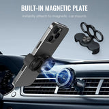Moonval Magnetic Phone Finger Grip, Dual-Ring 3-Finger Phone Holder & Kickstand