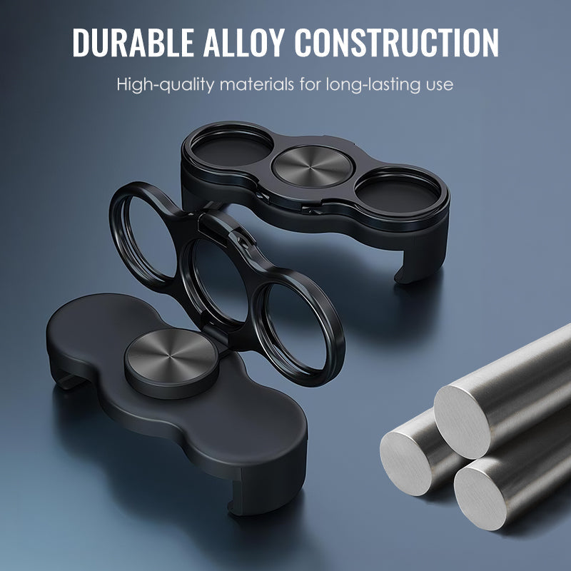 Moonval Magnetic Phone Finger Grip, Dual-Ring 3-Finger Phone Holder & Kickstand
