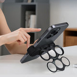 Moonval Magnetic Phone Finger Grip, Dual-Ring 3-Finger Phone Holder & Kickstand